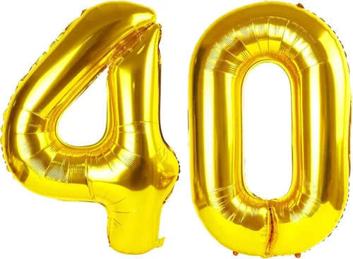 Vista 216 de Globos con números de 40 pulgadas, color negro, para decoraciones de cumpleaños de 10 a 100 años Jumbo 40In & Vibrant Color, With Hanging Holes