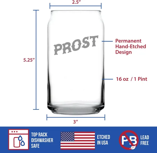 Vista 4 de Custom Prost - German Cheers - Divertidos vasos de cerveza personalizados - Decoración de fiesta temática de Alemania para hombres y mujeres - Taza