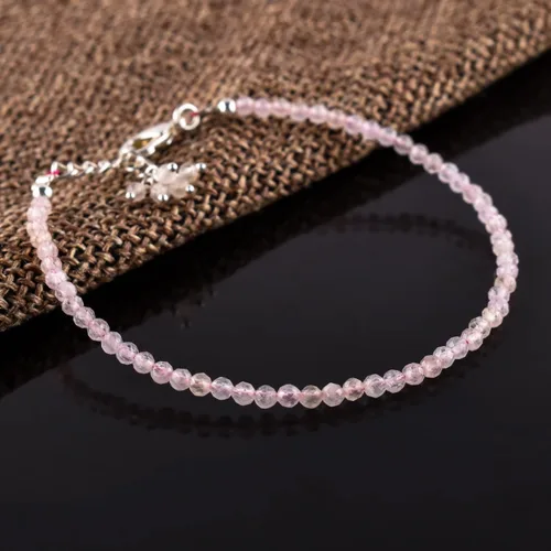 Vista 55 de Natural Gemstone Micro Beads Dainty Bangle Bracelet, Handmade Birthstone Jewelry, Healing Chakra Crystals, Silver Plated 8 inch, Birthday Gift for