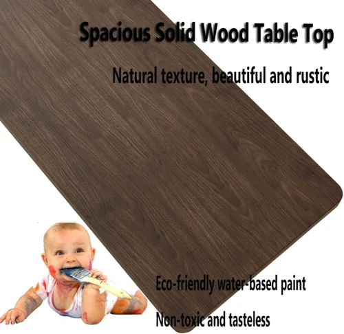 Vista 7 de Escritorio de madera maciza para computadora de oficina en casa, mesa de comedor marrón oscuro, patas de metal fuertes, mesa de pino de 2.0 in