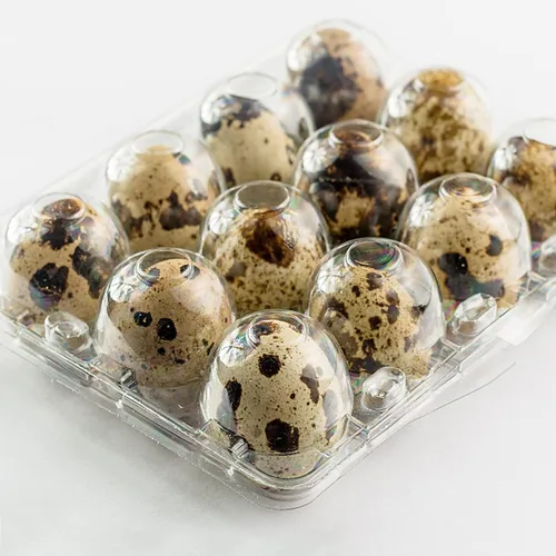 Vista 8 de JAPCHET Paquete de 100 cajas apilables de plástico para huevos, reutilizables, a granel, 18 rejillas, contenedor de huevos de codorniz