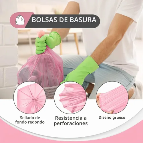 Vista 3 de Teivio - Bolsas de basura pequeñas de 2 galones, 170 unidades, sin perfume, color rosa