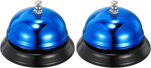 Vista 8 de uxcell Campana de escritorio, campana de cena de 2.56 pulgadas para restaurantes, campana de servicio, azul