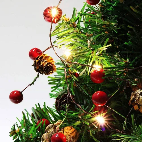 Vista 9 de Guirnalda de Navidad funciona con pilas LED iluminada mini guirnalda de cono de pino para Navidad (sin batería)
