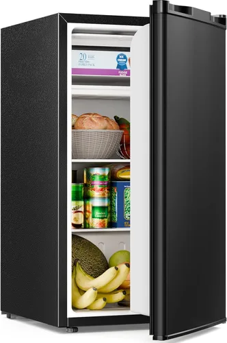 Vista 9 de Antarctic Star Mini refrigerador compacto con puerta reversible individual, estante de alambre, botón de descongelación