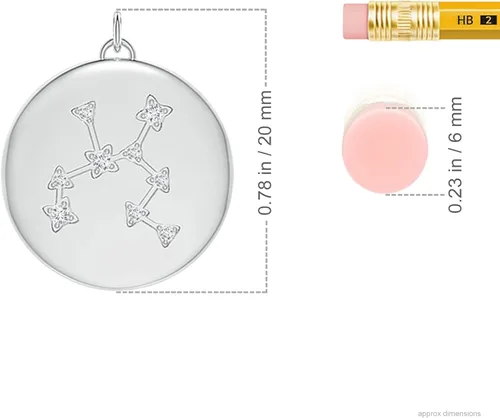 Vista 3 de Collar de citrino sagitario en plata de ley Medallón de constelación Signo del zodiaco Piedra natal de noviembre, Plata, Citrino diamante blanco