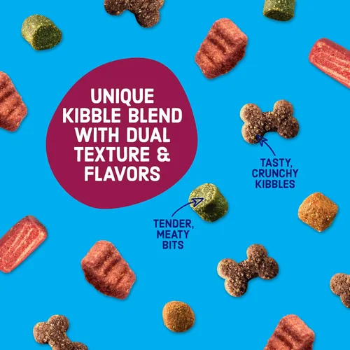 Vista 5 de Kibbles 'n Bits Alimento seco para perros, sabroso sabor a tocino y bistec para perros adultos, bolsa de 3.5 libras Nutrición completa