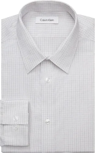 Vista 3 de Calvin Klein Camisa de vestir para hombre, no plancha, elástica, ajustada, a cuadros