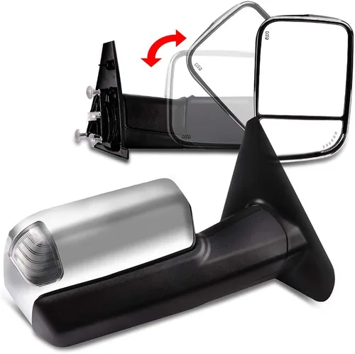 Vista 59 de Conjunto de espejo lateral del conductor o del pasajero para Ford F150 F250 F350 plegable manual, sin calefacción, color negro liso, paquete de 1