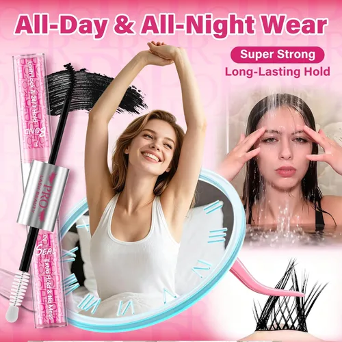 Vista 4 de PROLASHBEAUTY - Pegamento de pestañas de color negro, de larga duración, impermeable, fuerte sujeción de 150 H+ pegamento de extensión de pestañas