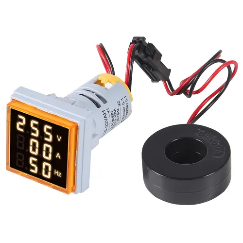 Vista 7 de Alinan 3 en 1 60-500V 0-100A AC Digital Amperímetro Voltímetro, Pantalla de tubo digital cuadrado de 0.866 in con transformador, Detector de voltaje