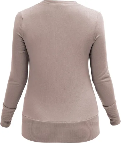 Vista 4 de VERABENDI Cárdigan de punto de manga larga con botones y cuello en V para mujer