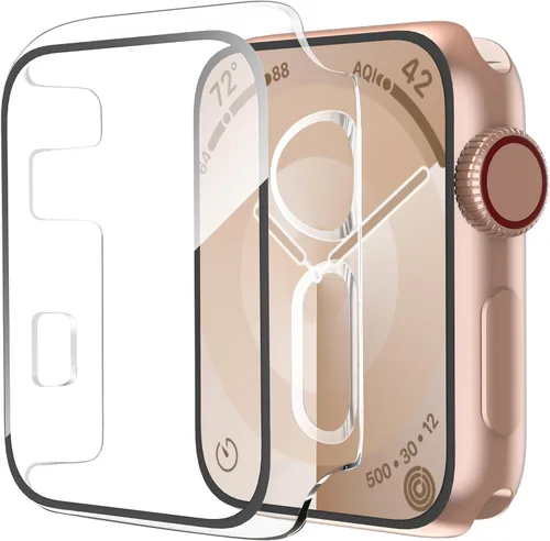 Vista 21 de Smiling Paquete de 2 fundas compatibles con Apple Watch Serie 3/Serie 2 de 1.49 pulgadas, protector de pantalla vidrio templado, carcasa rígida