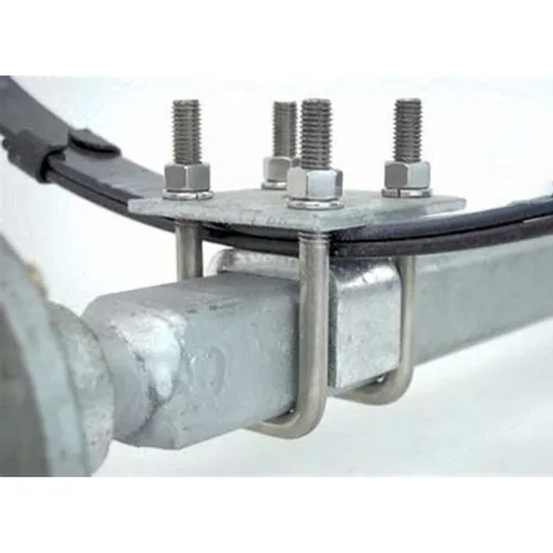 Vista 5 de A.A Kit de pernos cuadrados en U y placa de amarre para eje de remolque de 1-1/2", zinc galvanizado