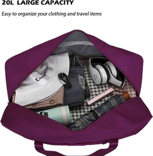 Vista 3 de IMCUZUR Bolsa de fin de semana para mujer, bolsa de viaje para Spirit Airlines, bolsa de artículos personales de 18 x 14 x 8 pulgadas, bolsa de mano