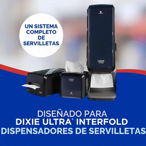 Vista 3 de Servilletas de 2 capas Dixie Ultra Interfold de recambio para dispensador de servilletas, Marrón, 6000