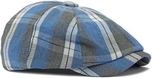 Vista 3 de Gorra de Newsboy a cuadros para hombre, sombrero de golf Ivy Cabbie