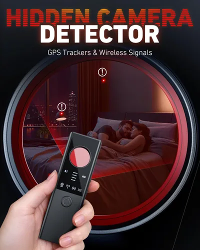Vista 10 de Detectores de Cámaras Ocultas Anti-Espía - Rastreador GPS y Detector de Micrófonos 6 en 1, Escáner de Señal, Protector de Privacidad Recargable