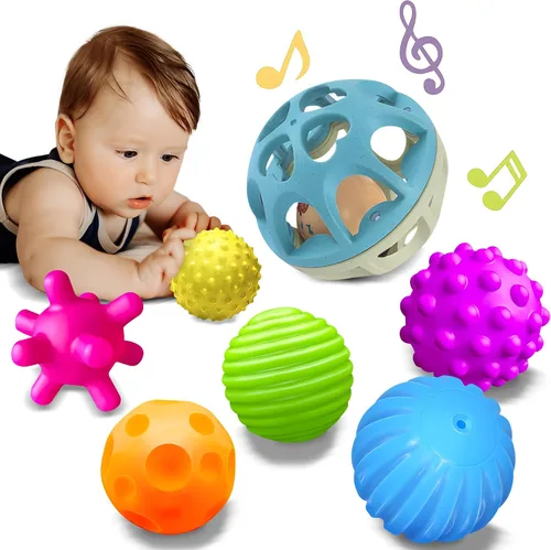 Vista 10 de Juguetes Montessori para bebés de 3 meses en adelante, pelotas de bebé de 3 a 12 meses para bebés y niños pequeños de 3 meses, juego de múltiples