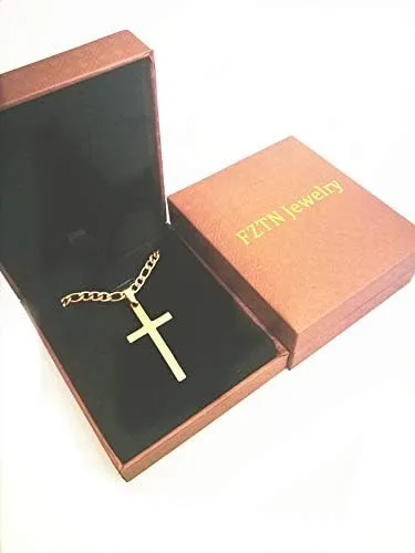 Vista 7 de FZTN Jewelry Collar de cadena de eslabones Figaro de oro de 0.157in para hombres, mujeres y adolescentes y niños, collar de acero inoxidable chapado