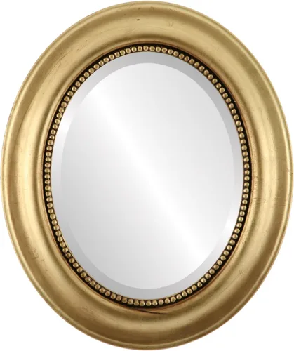 Vista 11 de OVALCREST Espejo de pared ovalado biselado para decoración del hogar, estilo patrimonial, espray plateado, dimensiones exteriores de 25 x 29 pulgadas