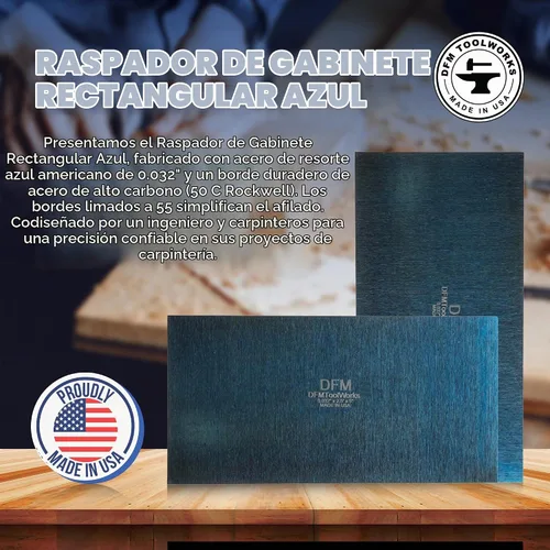 Vista 2 de DFM Tool Works Raspador de Tarjetas Rectangular - Raspador Multiusos de Precisión para Gabinetes para Carpintería, Acabadores Finos de Madera