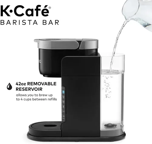 Vista 7 de Keurig K-Café Barista Bar Cafetera de una sola porción, con 3 tamaños de preparación, capacidades de preparación caliente y fría, botón de chupito