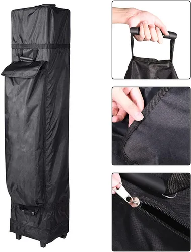 Vista 5 de Bolsa impermeable con ruedas de 11.8 x 11.8 x 63 pulgadas, bolsa enrollable de repuesto para toldo al aire libre, bolsa de almacenamiento