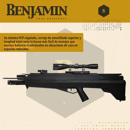 Vista 3 de Benjamin BPABX Airbow, por Crosman Diseño Bull-Pup – 33.5 pulgadas de longitud total – Bomba de aire comprimido no incluida