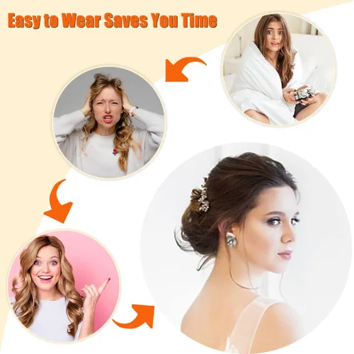 Vista 4 de 4 piezas de cabello desordenado con moño despeinado para mujer, extensión de cabello con banda de goma elástica, accesorios para el cabello para 4