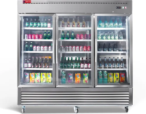 Vista 8 de WESTLAKE Refrigerador de mercadería comercial de 24" de ancho con puerta de vidrio única de acceso directo vertical con puerta de vidrio, ventilador