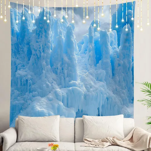 Vista 69 de Shrahala Tapiz de pared de hojas de arce otoñal, hojas rojas llameantes, fondo negro, tapiz grande para colgar en la pared, tapiz decorativo