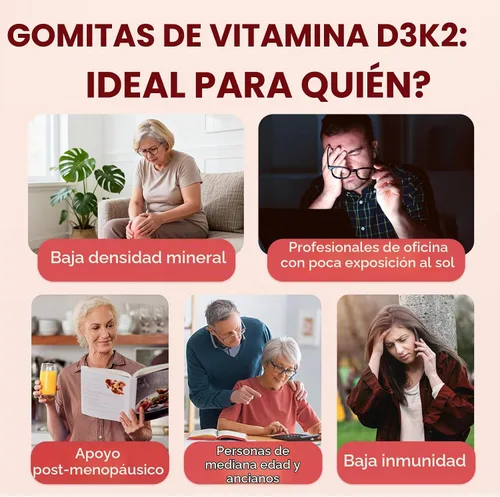 Vista 6 de Gomitas de vitamina D3 K2, 5,000 UI/10,000 UI D3 + 200 mcg MK-7, 120