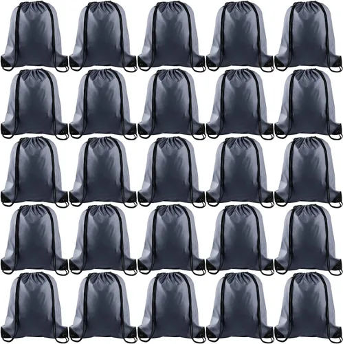 Vista 18 de KUUQA Mochila con cordón a granel, bolsas de almacenamiento para deporte, gimnasio, viajes, Negro, Viajar