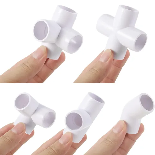 Vista 8 de Xuniea Juego de 42 accesorios de tubería de PVC de 1 pulgada, juego de codo de conexión de tienda de campaña, accesorios de codo de PVC de alta