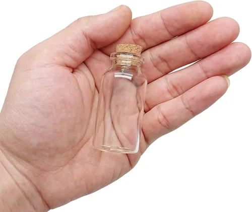 Vista 3 de 32 botellas de vidrio pequeñas de 1.0 fl oz con tapón de corcho, mini botellas de mensaje Botellas de deseos de decoración DIY para el día