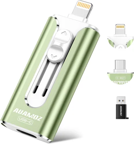 Vista 12 de Mini unidad flash de doble interfaz de 256 GB, memoria portátil compatible con iPhone 17/16/15/14/13/12/11, iPad Android PC, fácil de guardar fotos