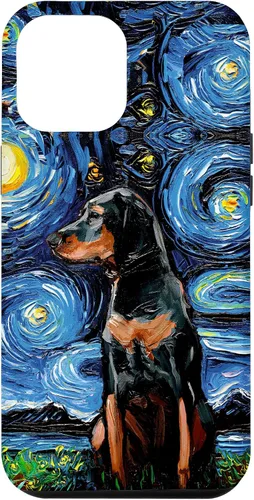 Vista 26 de Black and Tan Coonhound Starry Night Art – Dog Lover Gift Case for iPhone 17