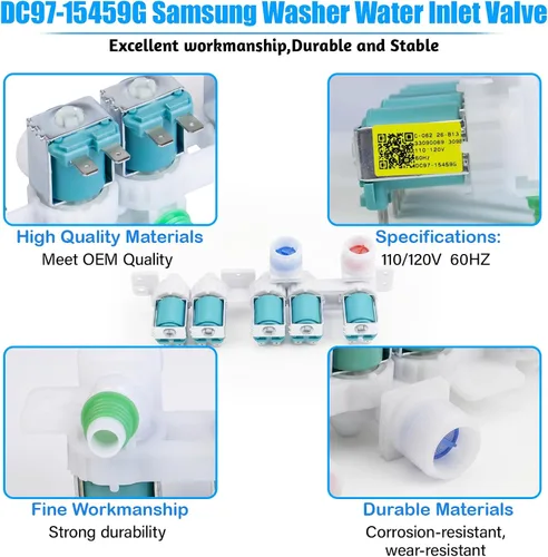 Vista 3 de UPGRADE DC97-15459G - Conjunto de válvula de entrada de agua compatible con válvula de entrada de lavadora Samsung DC97-15459G 3276197 AP5623056