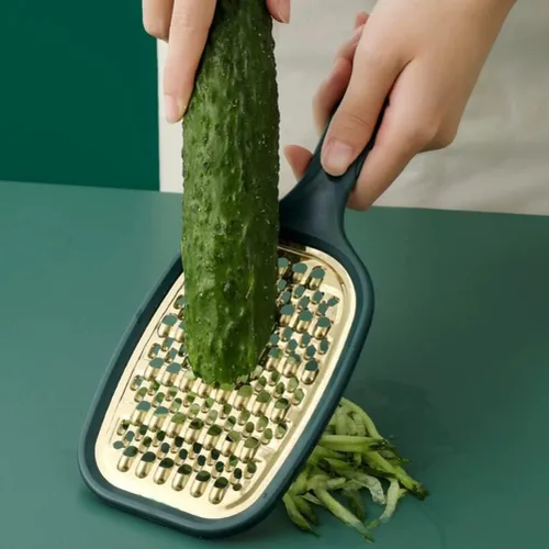 Vista 4 de Hemoton Pelador de patatas Pelador de verduras Rallador de acero inoxidable Rallador cuadrado grueso Rallador de queso de mano Rallador de verduras