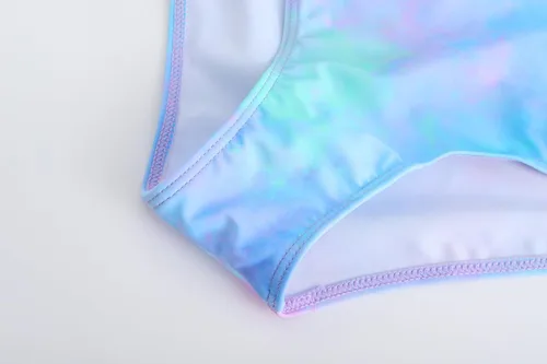 Vista 5 de Traje de baño de unicornio de una pieza de sirena para niñas pequeñas, conjunto de dos