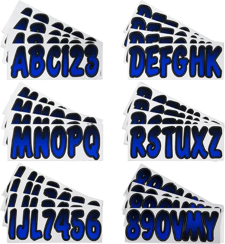 Vista 5 de Kit de registro número de fábrica, color azul y negro de Hardline Products Azul Metálico - Negro