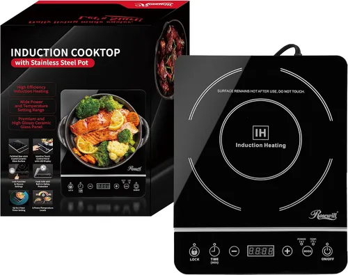 Vista 7 de Rosewill Anafe de cocina por inducción de 1800 W con olla de acero inoxidable, No programable, Negro
