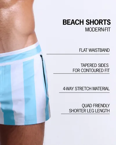 Vista 15 de Bang Men's Swimwear - Beach Shorts - Stretchy Quick-Dry All-Use Premium Swimsuit Trunk Square Cut