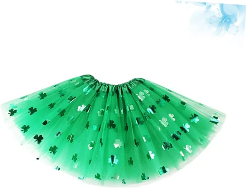 Vista 9 de ERINGOGO 1 disfraz de San Patricio, traje del día de San Patricio, vestido verde, disfraz de trébol, tutú verde, disfraz del día de San Patricio