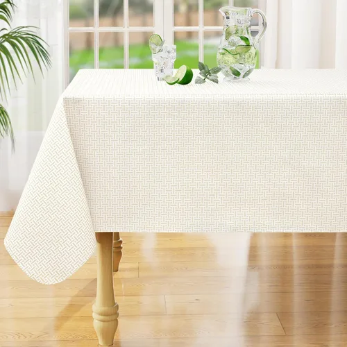 Vista 17 de misaya Mantel rectangular de vinilo impermeable, mantel lavable con reverso de franela, mantel de plástico para cena, picnic, interior y exterior