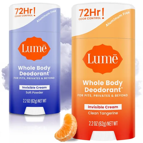 Vista 15 de Lume Desodorante para Todo el Cuerpo - Barra de Crema Invisible - Control de Olor por 72 Horas - Sin Aluminio, Sin Bicarbonato de Sodio, Seguro