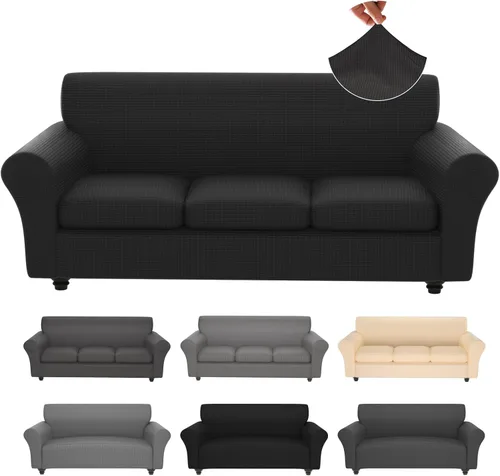 Vista 42 de Fundas elásticas para silla, fundas elásticas para sillón de 2 piezas, fundas de sofá lavables con diseño floral para sillón, protector de muebles