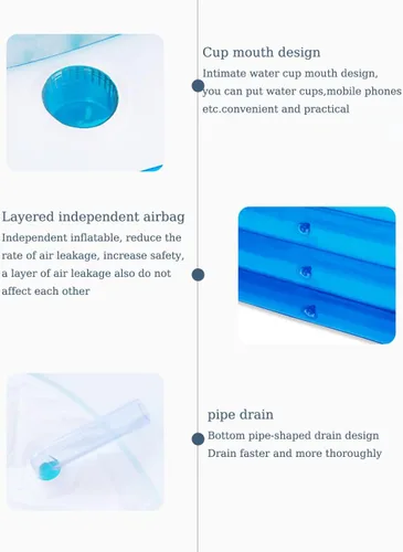 Vista 6 de Bañera inflable para adultos para 2 personas, bañera inflable independiente con función portátil plegable para spa para adultos, piscina plegable