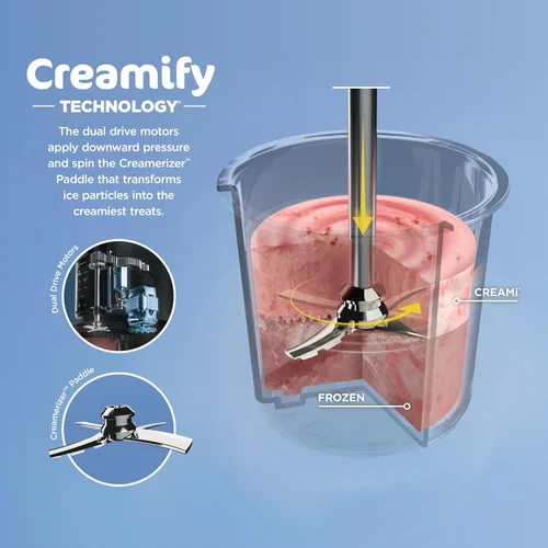 Vista 3 de Ninja CREAMi, Fabricante de Helados, Helado, Gelato, Sorbete, Batidos, Ingredientes Mix, Tazones de Batido y Más, 7 en 1, Tazas de Helado, Tapa